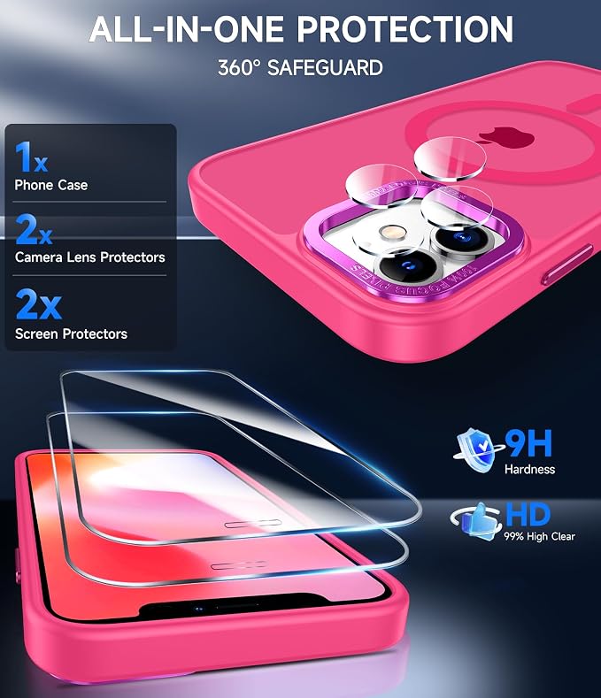 LeYi for iPhone-11 Phone Case Pink Compatible with MagSafe Magnetic[ Screen Protector X2 + Camera Cover X2] Funda para ipone 11case Military Grade Protective Cover Cases for i Phone 11 iphone11, Pink - Image 2
