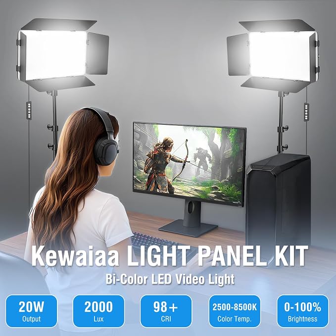 2-Pack LED Video Light Kit, 2500K-8500K Studio Light for Video Recording/Photography - Image 2