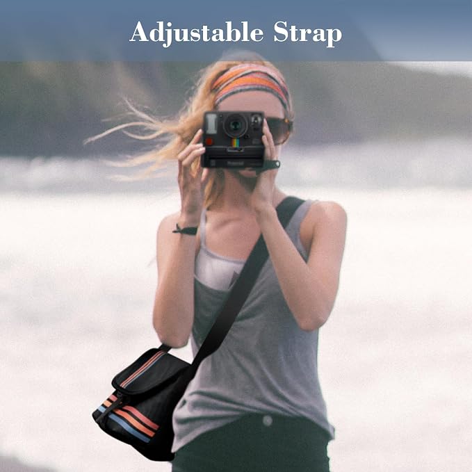 FINTIE Crossbody Camera Bag for Polaroid Now+ Generation 3/2/1 I-Type | Polaroid Originals OneStep+/Onestep 2 VF Canvas Protective Camera Case with Adjustable Strap and Inner Pocket - Image 5
