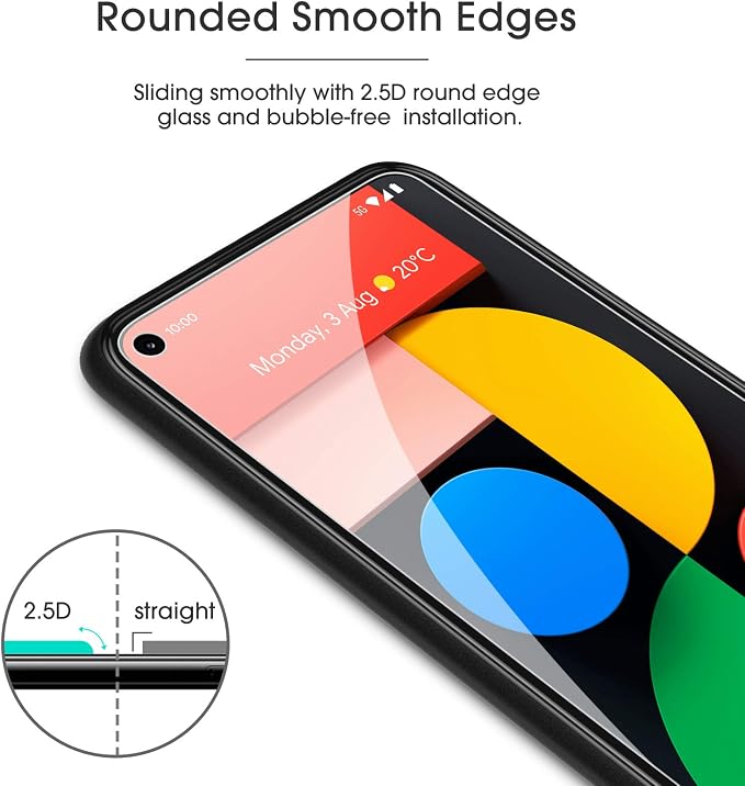 OMOTON [3 Pack Screen Protector for Google Pixel 5 - Tempered Glass/Case Friendly/Anti Scratch Screen Protector for Google Pixel 5 - Image 9