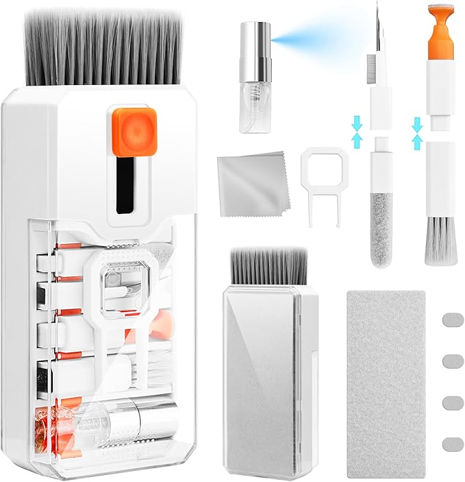 Ordilend Keyboard Cleaner & Laptop Cleaning Kit, All-in-1 for Computer PC | Electronics Deep Cleaning Reusable Brush Tool, Screen-Safe Spray, for iPhone iPad Macbook Airpod Camera, Gaming Accessories by Ordilend