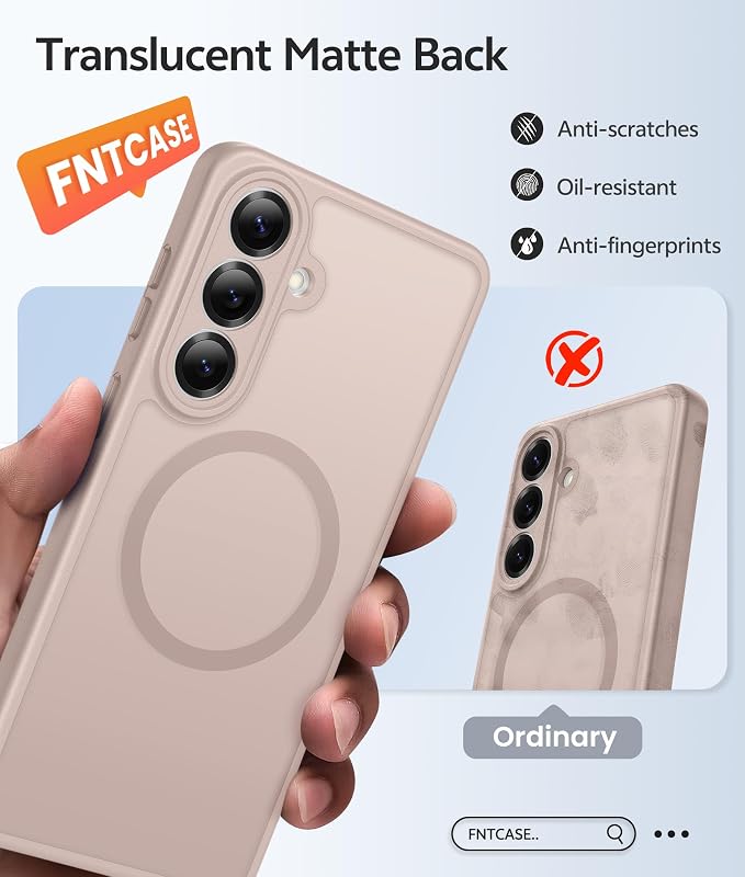 FNTCASE for Samsung Galaxy S26 Plus Case, Fit for Magsafe, Screen Protector | Full Camera Protection, Translucent Matte, 14FT Military Grade Drop Proof, Shockproof Protective Phone Cover, Desert Gold - Image 6