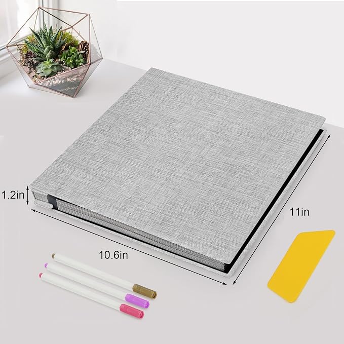 Zesthouse Photo Album Self Adhesive Pages, 60 Pages Magnetic Scrapbook Albums with Sticky Page, Photos Album Holds 8x10 & 5X7 & 4x6 & 6x8 & 3x5, Large Picture Book Ideal Gift for Family Wedding Baby - Image 2