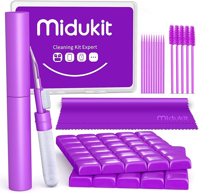 Cleaner Kit for Airpod, Phone Earbud Cleaning Putty, fit for iPhone Speaker | Cleaning Kit fit for iphone port Earbud Phone Ear Wax Dirt, Cleaning with Putty, Cleaning Pen, Cleaning Cloth & Brushes by midukit