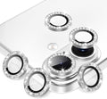 AGVEE 3+3 6 Pack for iPhone 17 Camera Lens Protector Cover | Individual Bling Diamond & Bling Glitter Sparkle Cute Gem Metal Ring, 9H Tempered HD Glass by AGVEE