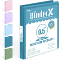 BinderX 3 Ring Binder 1/2 Inch, 0.5" Clear View Binder, Navy Blue, Letter | Extra Durable, PVC-Free, Customizable, Interior Pockets, 100-Sheet Capacity, Eco-Friendly, Reinforced Hinge, School, Office by Sooez