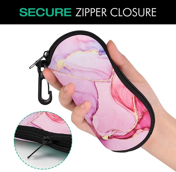 MoKo Sunglasses Soft Case Ultra Light Neoprene Zipper Eyeglass Case for Men Women - Image 5