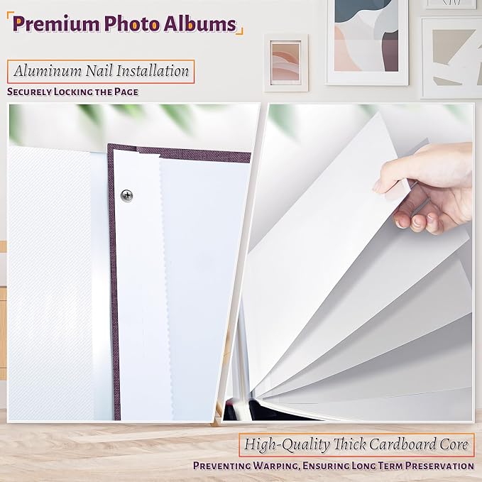Artfeel Photo Album Self Adhesive Scrapbook,Large Photo Book for 4x6,5x7,8x10 Pictures,DIY Album for Baby Wedding Family Travel Birthday,with Metallic Pen and Scraper - Image 4