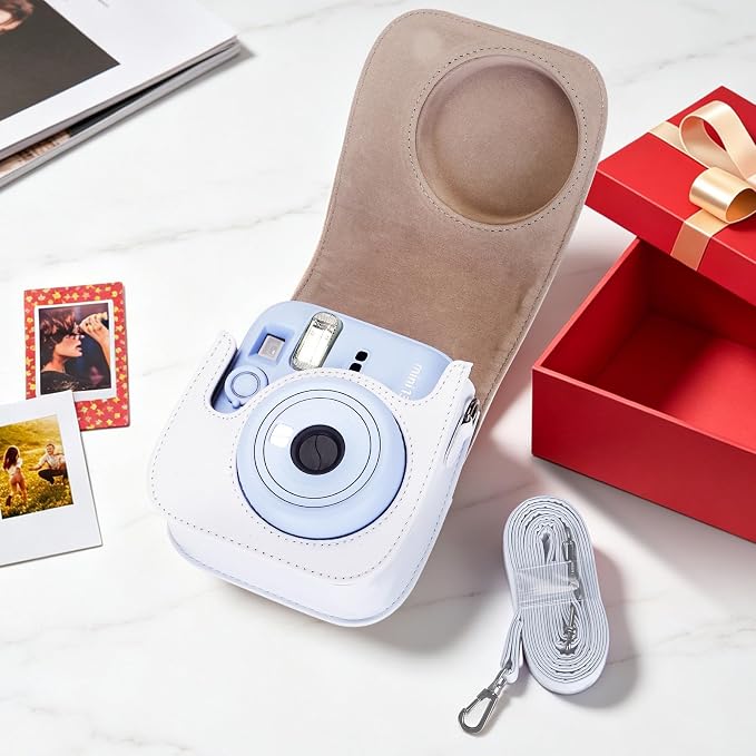 Phetium Mini 13 Camera Case for Fujifilm Instax Mini 13 12 Camera-White | Mini Camera Protective Case,PU Leather Bag,Photo Storage Pocket,Adjustable Shoulder Strap,Magnetic Flip - Image 5