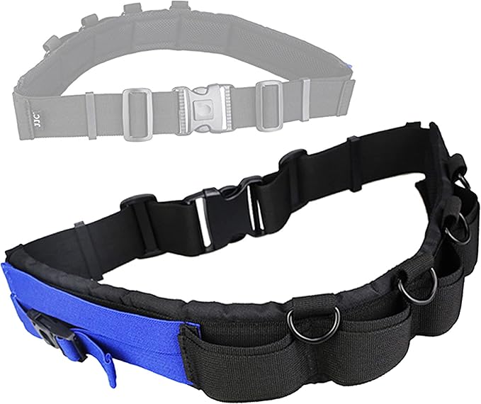 JJC GB-1 Adjustable Photography Utility Belt, Wrist Waistband, Accessory, Speed Belt for Carrying Gear Bag Case, Lens Pouch, Flash Accessories, D-Rings, Breathable 3D Mesh by Fotasy