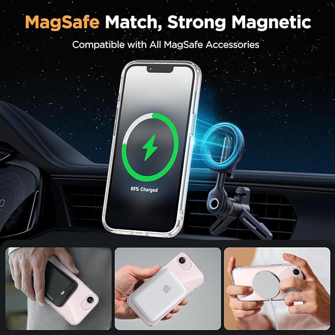 for iPhone 17e Case Clear,Magnetic iPhone 17e/16e Case with Screen Protector [Compatible with MagSafe], Shockproof TPU Cover for iPhone 17e/16e Phone Cases-Transparent - Image 3