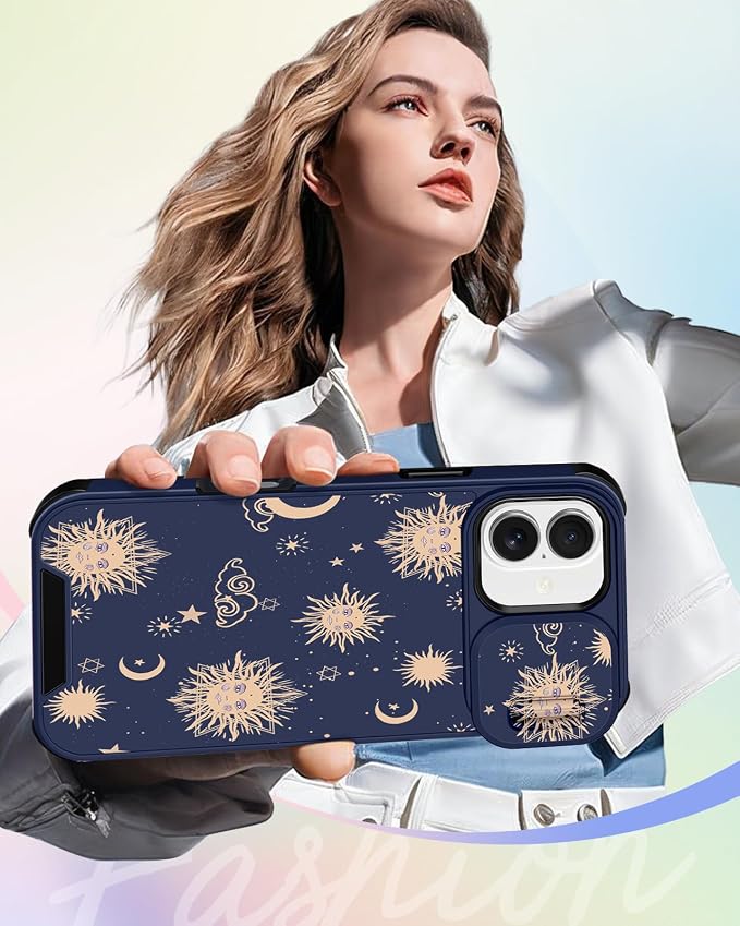 Buleens for iPhone 17 Case 6.3 Inch - with Ring Stand & Camera Cover Aesthetic Cute Designed for Women Girls Girly Kawaii Sun Moon Stars Unique Phone Case for iPhone 17 Compatible with Magsafe - Image 6