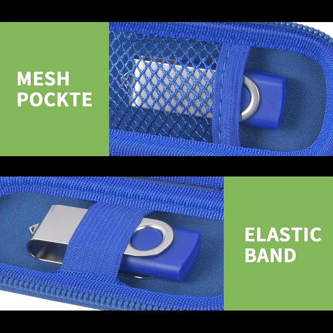 USB Flash Drive Case, SD Card/Thumb Drive/Memory Cards Holder, Bag Only | SDXC/SDHC Storage, Electronic Accessories Organizer for SanDisk / for Samsung, for Students/IT/Office/School/Travel, Blue - Image 4
