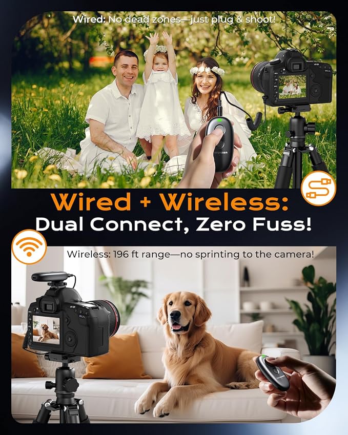 for Fuji Camera Rechargeable Remote Shutter Release Wireless Remote Control | for Fujifilm X-M5/X-E5/X-T50/X-S20/XF10/X-E4/XS-10/GFX100RF/GFX100II/X-T200/XT-100/X-A5/X-H1, No Disposable Batteries - Image 2