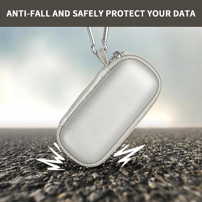 USB Flash Drive Case, SD Card/Thumb Drive/Memory Cards Holder, Bag Only | SDXC/SDHC Storage, Electronic Accessories Organizer for SanDisk / for Samsung, for Students/IT/Office/School/Travel, Silver - Image 6
