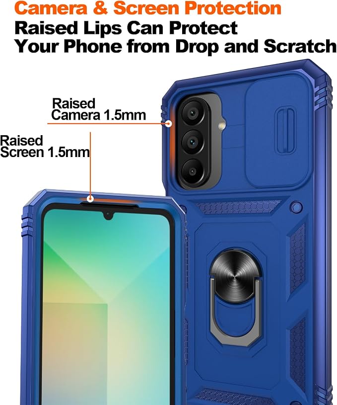 Gritup for Samsung A26 5G Case: A26-5G Phone Case with Screen Protector*2 | Magnetic Stand & Slide Camera Cover, Shock Proof Military-Grade para Galaxy-A 26 Cover, Blue - Image 4