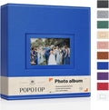 Popotop 4x6 Photo Album Holds 300 Pictures, Vegan Leather Hardcover | 300-Photos Capacity, Acid-Free PP Slip-In Pockets, Mixed-Orientation Layout, Front Photo Window, Gifts for Wedding Baby by Popotop