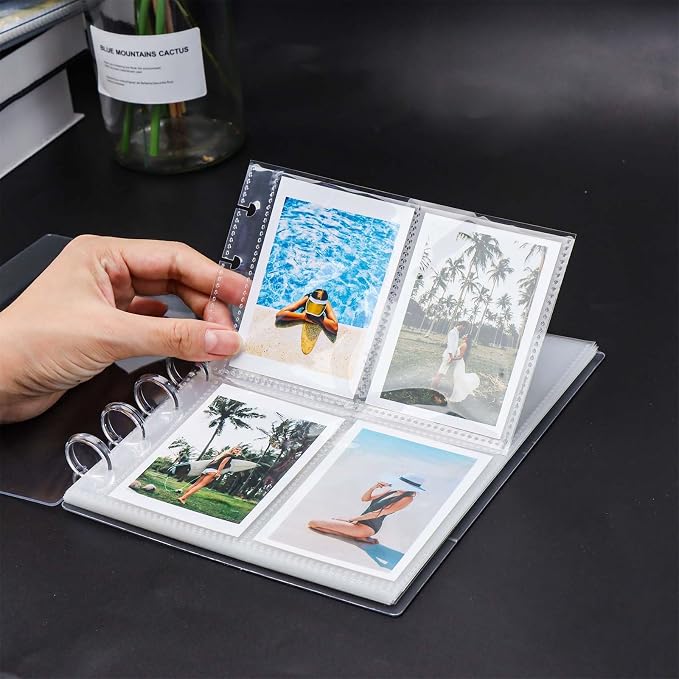 Clear Discbound Pocket Sleeves 7 Disc Sheet Protectors 20 Inner Pages PP 2.6x3.5 Pockets PET Cover Photo Card Protector Binder Album (4 Pocket - 7 Disc) - Image 8