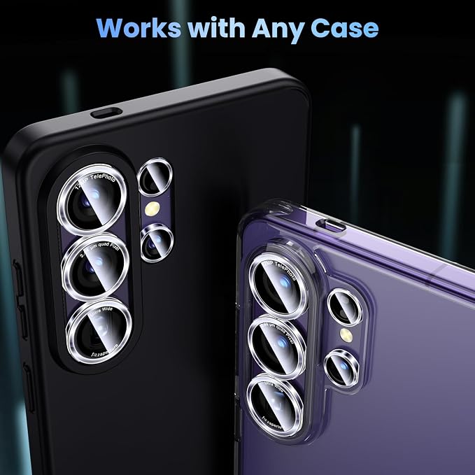 Uyiton for Samsung Galaxy S26 Ultra Camera Lens Protector, Unique Design | Case-Friendly, Ultra-Thin, Military-Grade Sapphire Glass with Aluminum Metal Rear Camera Screen Cover, Transparent - Image 5