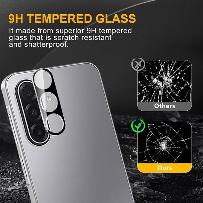 3 Pack Camera Lens Protector for Samsung Galaxy A17 5G | Tempered Glass,Anti-Fingerprint,9H Hardness,Scratch Resistant,Easy to Install,Bubble Free,HD Clarity - Image 7