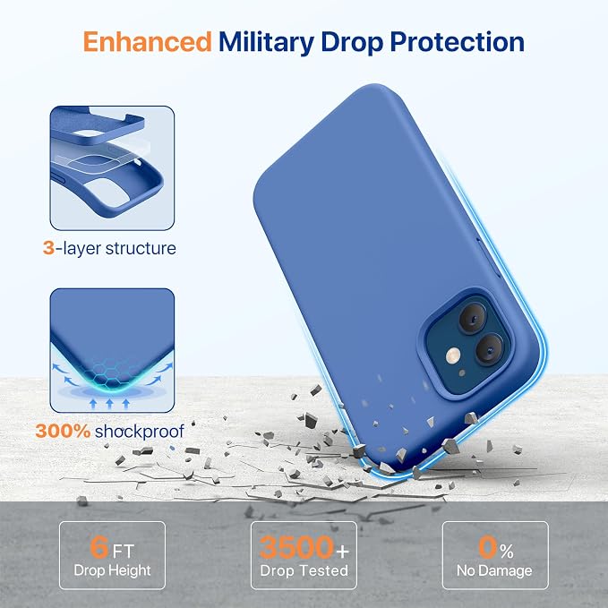 Miracase Silicone for iPhone 12 Case and iPhone 12 Pro Case, Sky Blue | Liquid Silicone Gel Rubber Shockproof Drop Protection Phone Case for iPhone 12/12 Pro 6.1 inch - Image 3