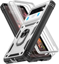 Gritup for Phone Case Pixel 6: Google Pixel 6 Case with 2*Screen Protector | Magnetic Stand & Slide Camera Cover | Shock Proof Military-Grade Funda para Pixel-6 Cover, White+Black by Gritup