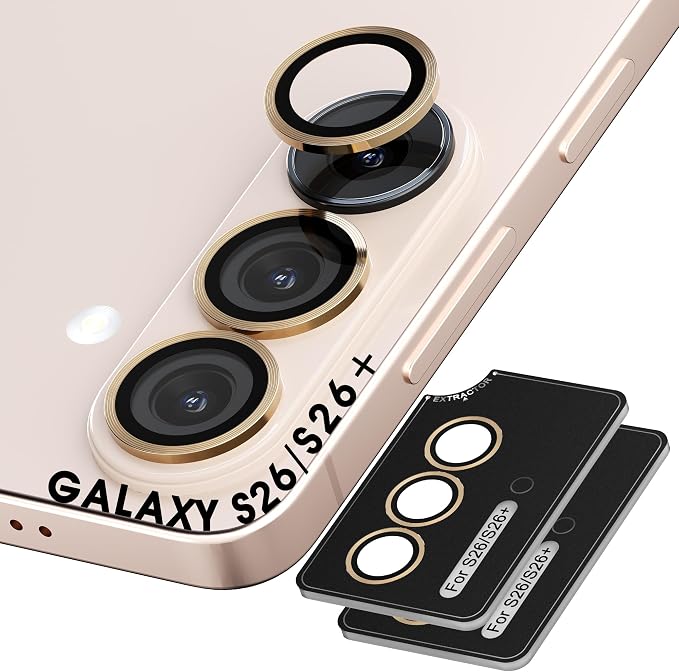 Orzero (2 Sets Camera Lens Protector for Samsung Galaxy S26 / S26 Plus, [EZ Install] [Case-Friendly] 9H Tempered Glass Lens Cover, Military-Grade Shockproof, HD Clarity Anti-Glare (Gold) by JumpIntoOrzeroLet%E2%80%99sExploreLikeNeverBefore