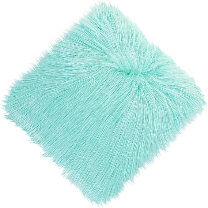 12inch Square Small Faux Fur Sheepskin Cushion Soft Plush Area Rug,Photo Background for Small Product Desktop Photography,Display and Decor,Jewelry,Nail Art,Locker Accessories (Blue) by NINGDAN