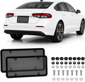 License Plate Camera Blocker, Transparent License Plate Cover Paired with A Silicone Licenses Plates Frame, Easy to Install, Suitable for Front and Rear Licenses Plates (Black-B) by Unknown