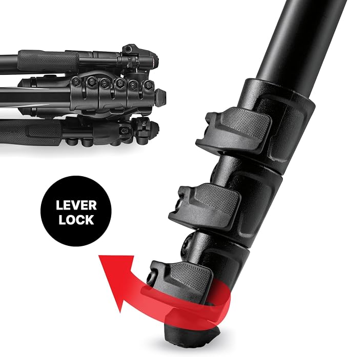 Manfrotto Befree 3-Way Live Advanced Tripod Kit, Tripod and Fluid Head in Aluminum for Cameras and Camcorders up to 6 kg, Ultra-Compact, Photography Accessories for Content Creation, Photo and Video | Camcorders up to 6 kg, Photography Accessories for ... - Image 6
