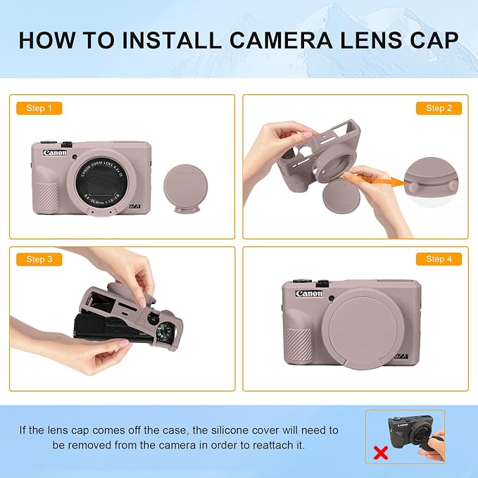 Easy Hood Camera Case Cover for Canon Powershot G7X Mark III(Tiffany Pink) | With Removable Lens Cover,Soft Silicone Protective Case,Anti-Scratch,Slim Fit,Enhanced Grip,Lightweight Camera Accessories - Image 4