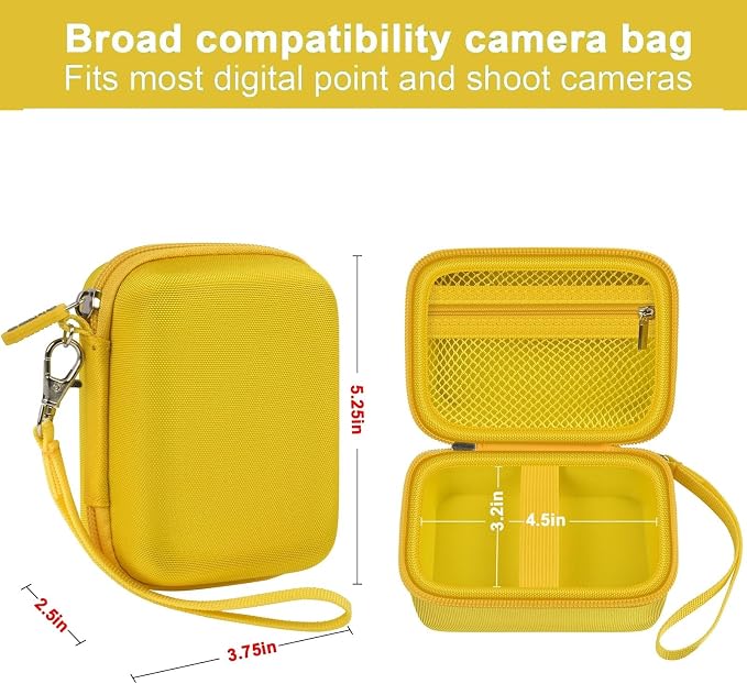 ALKOO Digital Camera Case for CAMKORY, Camera Pouch for KODAK Pixpro -Yellow - Image 3