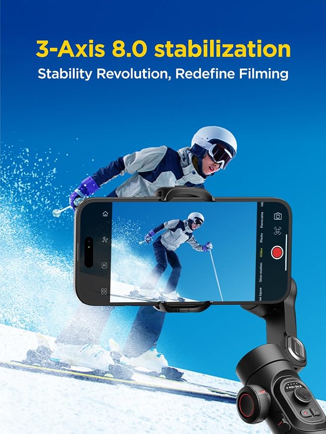 AOCHUAN Smart XE w/Focus/Object Track Gimbal Stabilizer for iPhone Gimbal | Foldable Handheld Phone Stabilizer for Video Recording, 3-Axis Gimbal for iphone 17 16 15 Pro Max,Face/Object Tracking in APP - Image 2