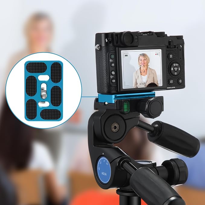 Frienda Quick Release Plate Tripod 1/4-20 DSLR,Pu60,Blue | Tripod Mount Plate, Camera Tripod Mount for DSLR Camera Tripod Ball Head , Metal, 1.9 x 1.5 x 0.4 Inch - Image 7