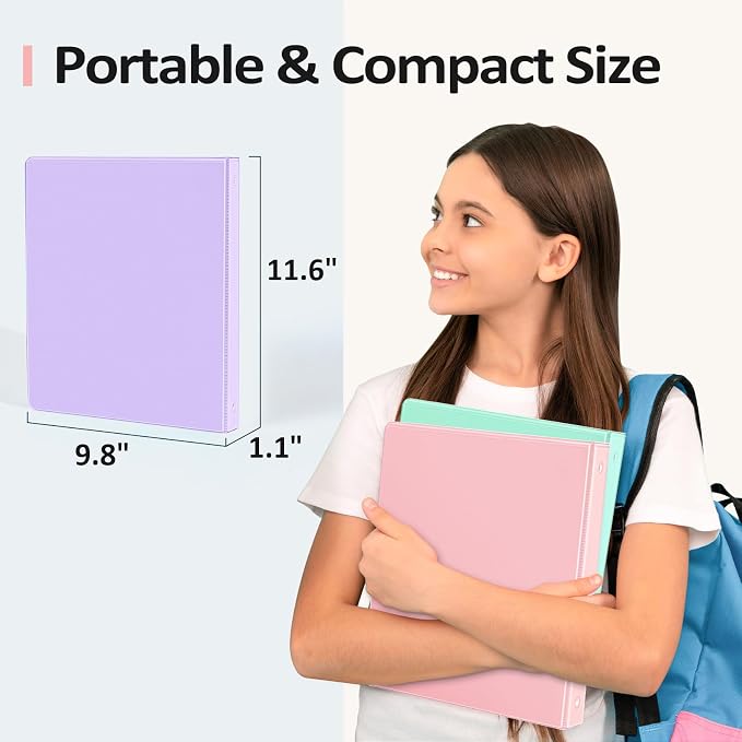 BinderX 3 Ring Binder 1/2 Inch, 0.5" Clear View Binder, Olive Green, Letter | Extra Durable, PVC-Free, Customizable, Interior Pockets, 100-Sheet Capacity, Eco-Friendly, Reinforced Hinge, School, Office - Image 6