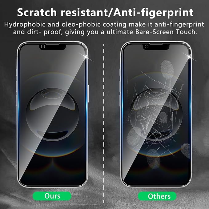 3 Pack Privacy Screen Protector Designed for iPhone 17e/16e/14/13/13 Pro,Full Coverage Anti-Spy Tempered Glass Film,9H Hardness,Anti-Fingerprint,Bubble Free,Easy to Install - Image 5