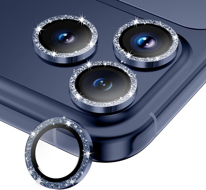 Camera Lens Protector for iPhone 17 Pro Max/17 Pro-Gliter Deep Blue | 9H Tempered Glass, Metal Individual Camera Cover, Accessories, Anti-drop, Case Friendly, HD Clear, Anti-Scratch by WumigooProducts
