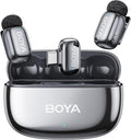 BOYA mini 2 Wireless Lavalier Microphone for iPhone 15/16/17 & Android | Lapel Microphone Wireless with AI Noise Reduction, App Control, 30H Battery with Charging Case for Streaming, Recording by BOYA