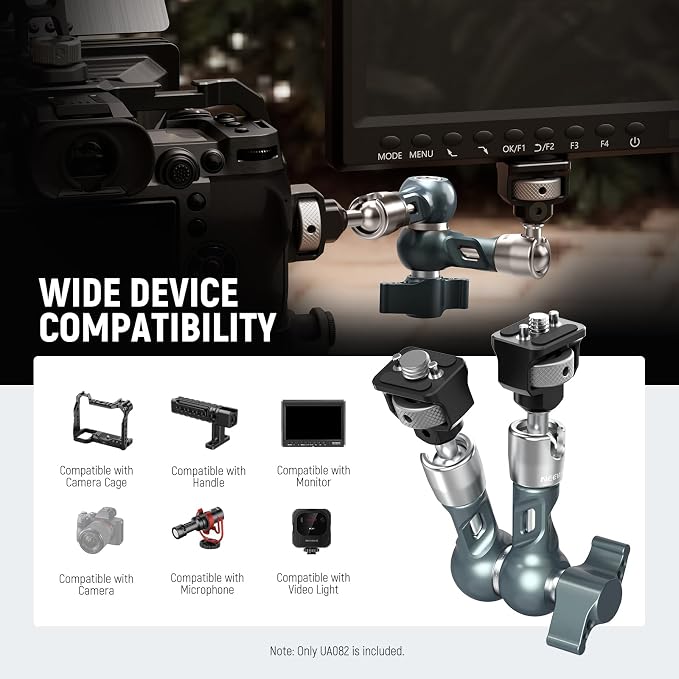 NEEWER 7" Articulating Magic Arm, Camera Monitor Mount Ball Heads Anti Twist Pins 1/4" 3/8" Screws for DSLR Action Camera Webcam Video Light Compatible with SmallRig Cage Rig, Max Load 6.6 lbs, UA082 - Image 2