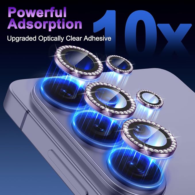 Meshine for Samsung Galaxy S26 Ultra Camera Lens Protector,Scratch Proof,Strong Adsorption,9H Hardness with Metal Ring Camera Cover,Ultra Thin Case Friendly, Accessories Lens Protector,Shiny Purple - Image 5