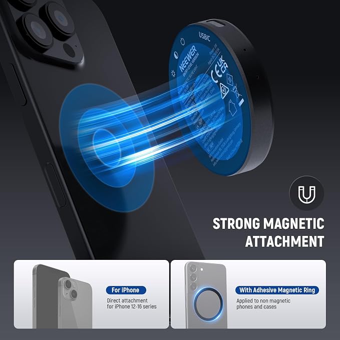 NEEWER Entry Level Version Magnetic Selfie Light Compatible with MagSafe iPhone, 1W Clip on Metal LED Phone Fill Ring Lighting for Laptop Video Conference Makeup Recording, CRI95+ 840lux/0.2m, NL32R - Image 4