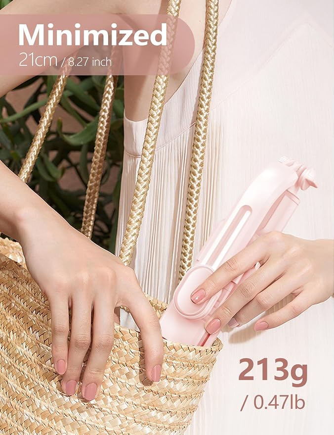 Selfie Stick with Light, 45'' Selfie Stick Tripod with Wireless Remote | Portable Travel Phone Tripod, Compatible with iPhone17/16/ 15 Pro Max/15/14, Samsung S22/ S23 Ultra/Android Smartphone (Pink) - Image 9