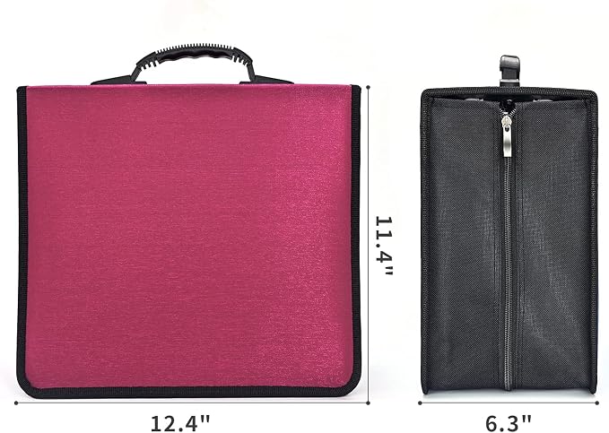 alavisxf xx CD Case, 432 Capacity Nylon Heavy Duty Organizer Wallet for Car | CD DVD Binder, Portable Handle, Zipper Closure, Anti-Slip Sleeves, Movie Media Disc Storage, for Home Office Travel - Image 4
