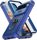 Gritup for Pixel 10 Case: Pixel 10 Pro Case with Screen Protector*2 | Magnetic Stand & Slide Camera Cover, Shock Proof Military-Grade para Google-Pixel-10/10 Pro Cover, Blue by Gritup