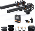 COMICA VM40 Dual-Channel Shotgun Microphone with 48kHz/32-bit Float Recording, Wireless Camera Microphone with 32G onboard Recording, External Directional Microphone Compatible with Canon, Nikon by COMICA