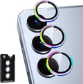 for Samsung Galaxy S25 Plus Camera Lens Protector, Individual Metal Ring Tempered Glass Lens Cover, [Strong Adsorption] Scratch Resistant Ultra-Thin HD Clear Lens Cover, 1 Set-Colorful by Btscase