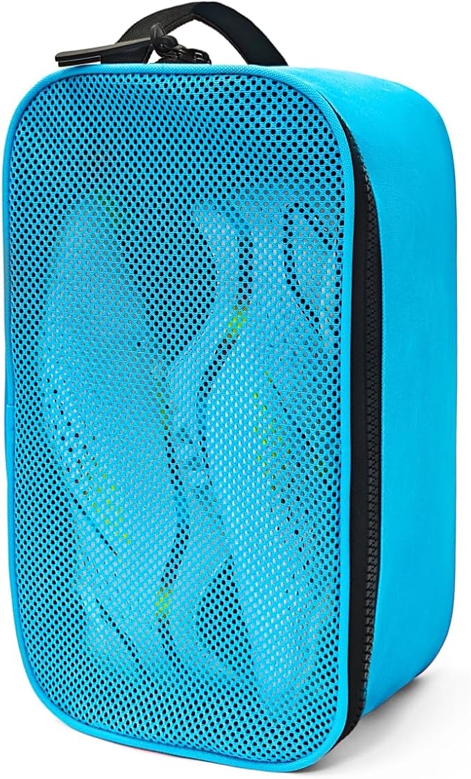 Golf Shoe Bag for Travel, Ventilated Sports Shoes Carrier, Portable Football Boot Organizer for Gym Men Women (1 Pcs-Sky Blue) by Suaetiai