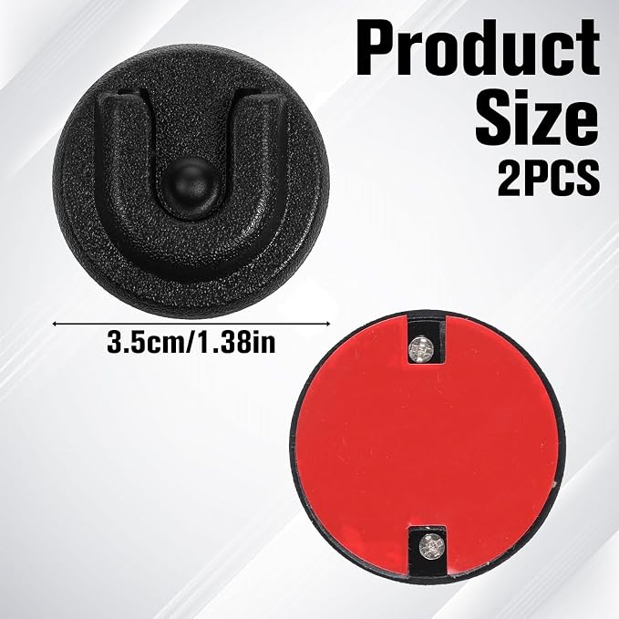 2Pcs CB Radio Mic Hanger Universal Ham CB Radio Mic Holder Adhesive Microphone Hanger Mic-Mount Holder Hang Up Clip for Mobile Radios Speaker, Adhesive Back, Black - Image 2