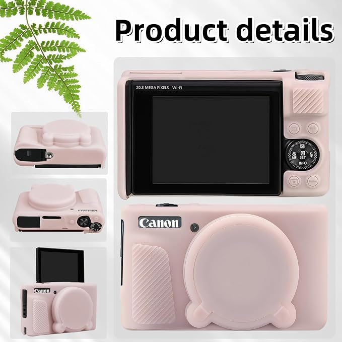 Camera Case for Canon PowerShot SX740/ SX730 Digital Camera, SX740 HS Case | Soft Silicone Protective Case Removable Lens Cover, Comes with 2 Screen Protectors and 1 Wrist Strap. (Jelly Pink) - Image 5