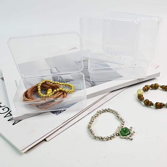 4 Pack Clear Plastic Blank Card Case Snap Button Playing Card Storage Box | Unbreakable compact card holder, suitable for trading cards, business cards and various card collection storage - Image 7
